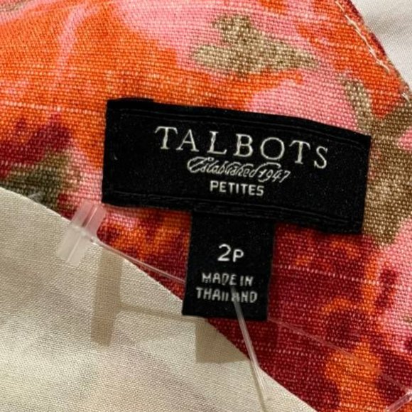 NWOT Talbots Petite Pink Cotton Floral Dress - Picture 7 of 7